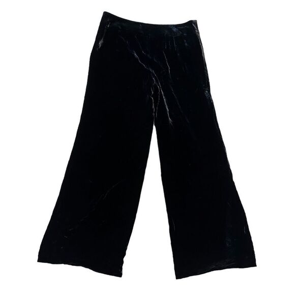 Ann Taylor Loft Velvet Wide-Leg Laura Pants Black Size 6 - Picture 4 of 11